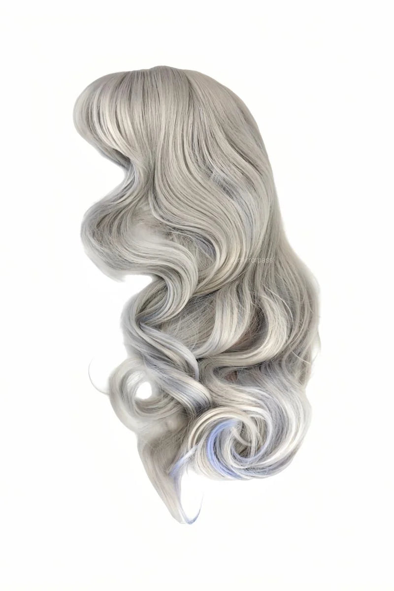 Ethereal Silver Wig with Soft Blue Highlights