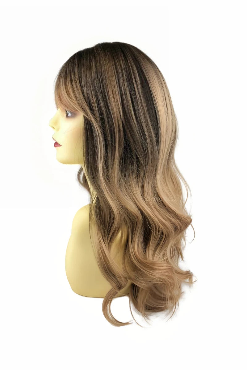 Serena Flow Long Curly Wig with Airy Bangs